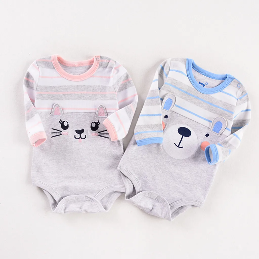 

Cartoon Printed Romper Bodysuit Outfit Clothes Newborn Infant Baby Girls Boys Lively twins baby clothes Romper body dziecko