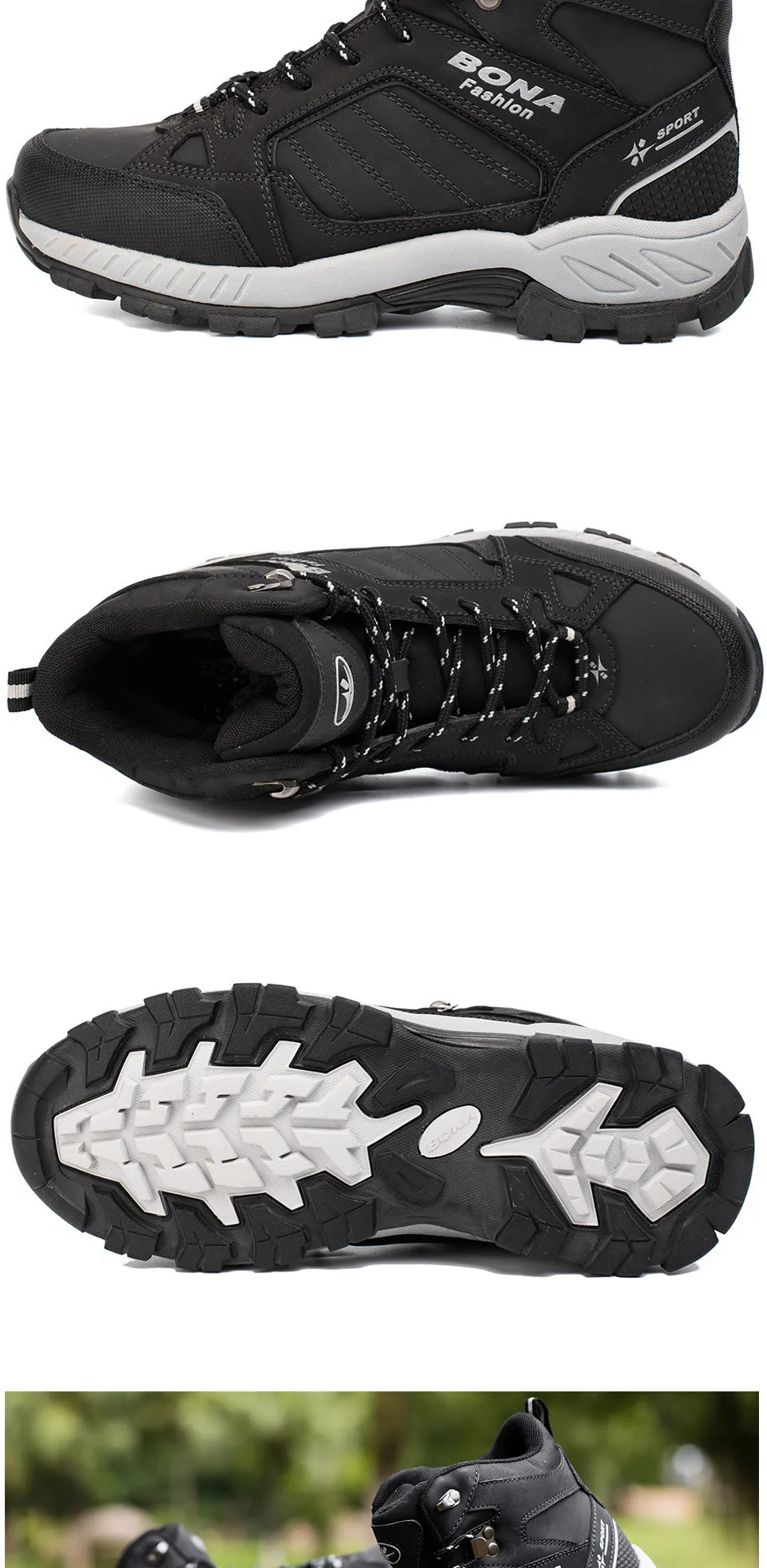 BONA/мужские походные ботинки; теплые треккинговые ботинки; Уличная обувь для бега и треккинга; спортивная обувь; многофункциональные альпинистские кроссовки для мужчин