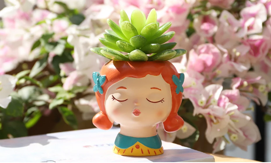 Мультфильм Maneki Neko цветочный горшок мальчик девочка портрет цветок плантатор суккулент горшок для оформления дома кошка кролик животное орнамент