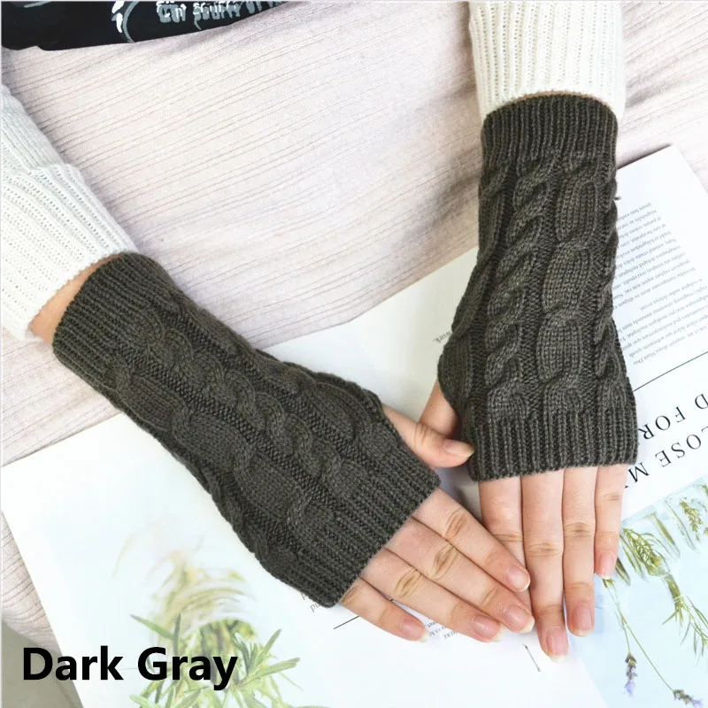 A6 dark gray Женские милые кошачья лапа с когтями, плюшевые варежки, зимние теплые толстые перчатки без пальцев, мягкие перчатки с когтями медведя, перчатки с когтями на пол пальца, варежки с когтями - Цвет: A6 dark gray