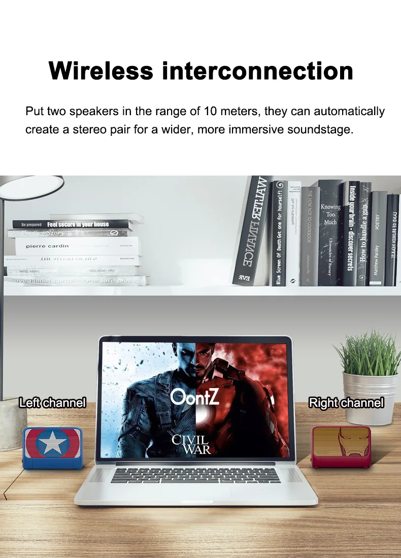OontZ Angle 3 Bluetooth Portable Speaker, Louder Volume, Crystal Clear Stereo Sound, Rich Bass, IPX5 Splashproof, Rainproof