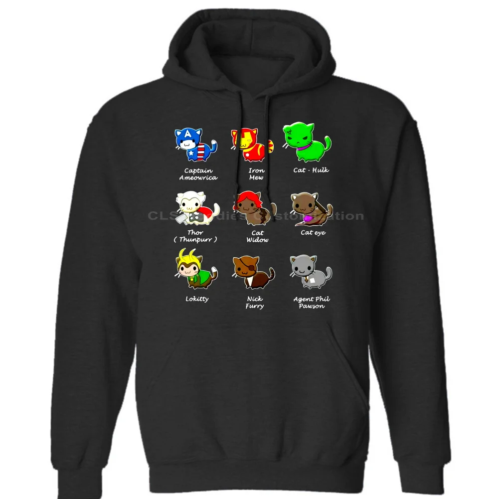 Cat Avengers - Funny Comics Captain Iron Hulk Thor Loki..Men Unisex Mens Womens Winter Hoodies Sweatshirts Free Shipping |
