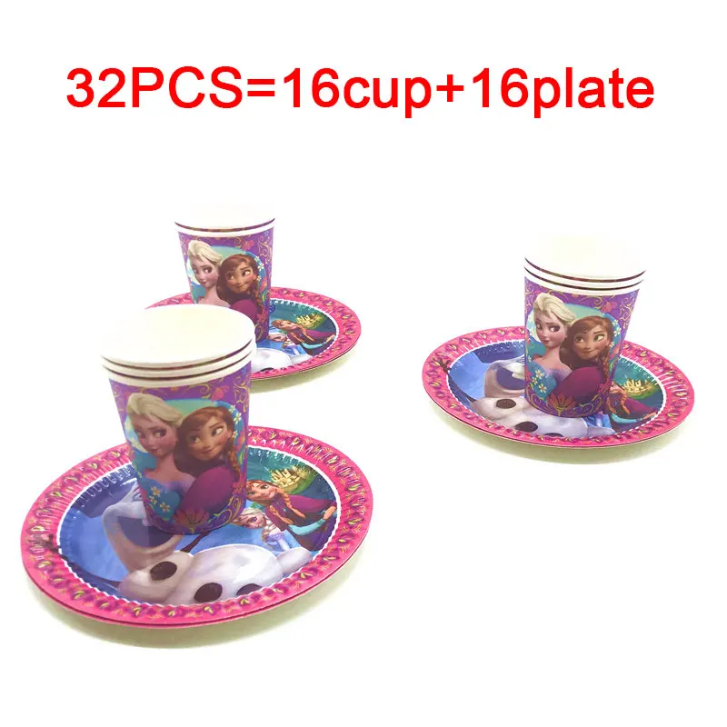 

Disney Anna Elsa Birthday Party Decorations Supplies Frozen Party Plates Cup Paper Tableware Set Baby Shower Party Tablecover