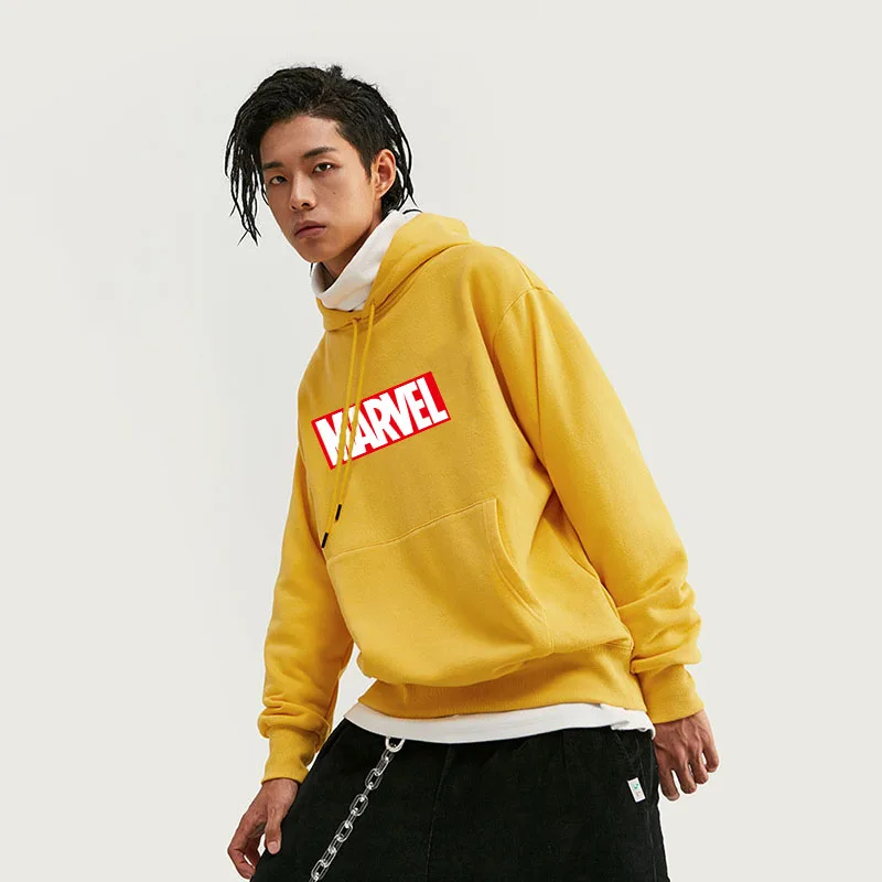 

2019 Autumn And Winter Brand Sweatshirts Men High Quality MARVEL Letter Printing Fashion Mens Hoodies Thickened Men's Hoodies