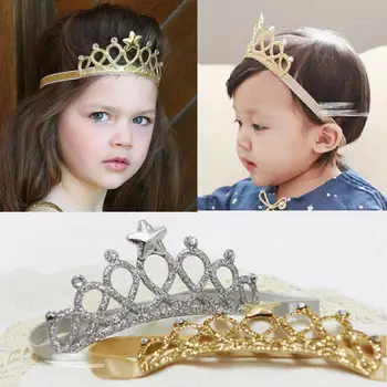 

Children Crown Headbands Newborn Baby Rhinestone Princess Tiara Headwear Hairband Cute Star Headdress Hair Accessories