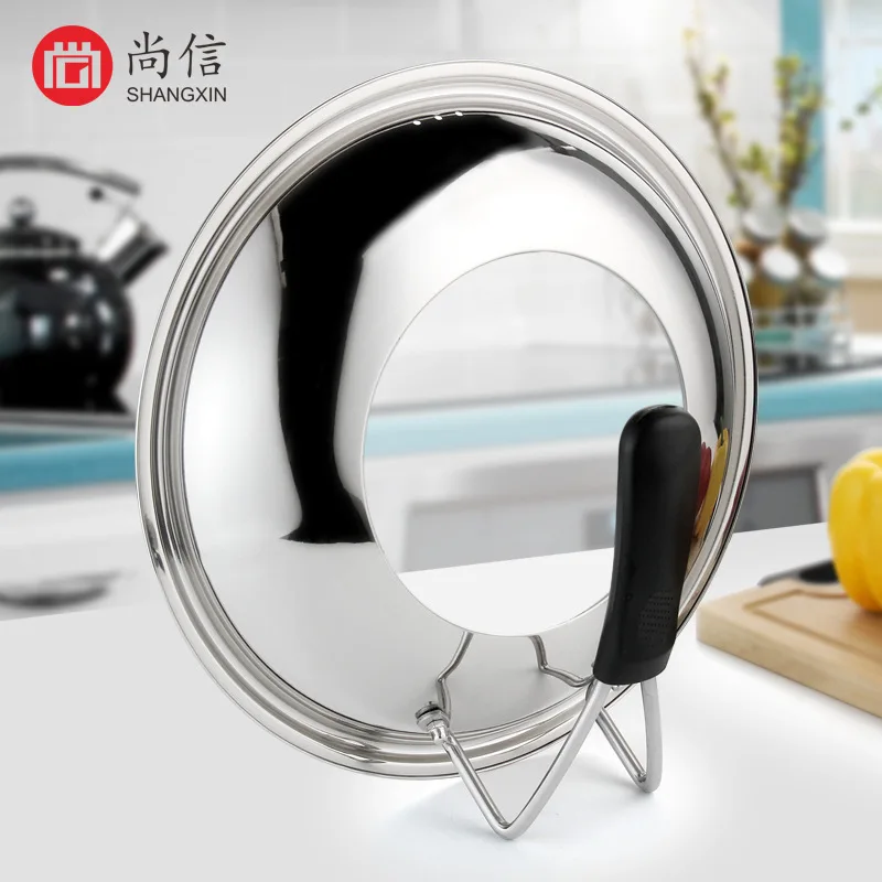 

Stainless Steel Wok Cover Household High Arch 30 Stockpot Cover 32 Thick Glass 34cm36-Inch Steamer Can Stand universal gai