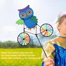 1 шт. милые 3D Животные Сова на велосипеде штифт ветряной мельницы Whirligig детские игрушки Spinner сад газон двор Декор