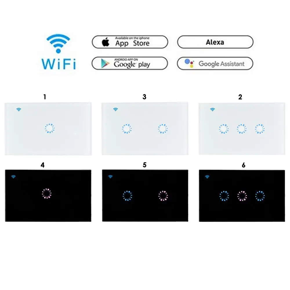 

Teekar Smart Light Switch US Standard Wireless Wall Interruptor Touch Control Switch Ewelink Work With Alexa Google Assistant