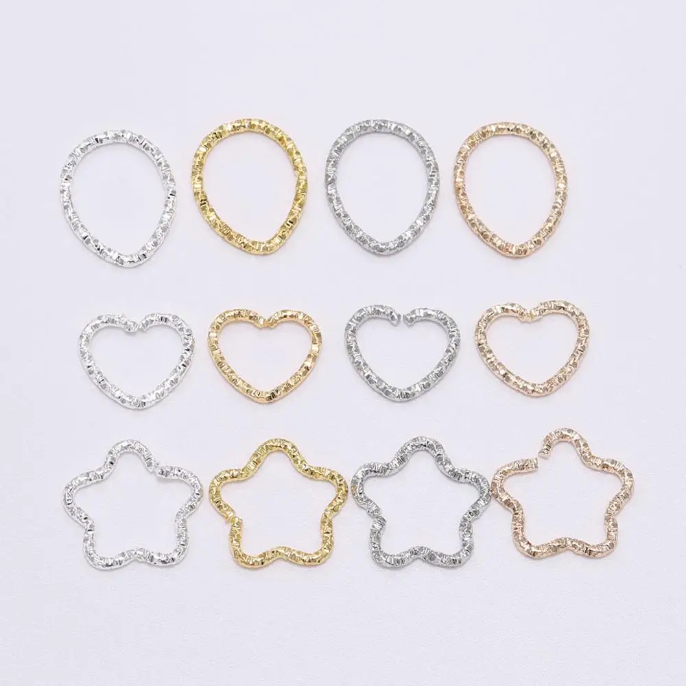 

20-50 pcs/lots Heart Shape Five-Point Star Jump Rings Circles Split Rings Connectors DIY Jewelry Making Findings Accessories
