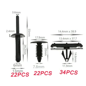 

Exterior Hardware clip​ Mouldings Trim 78PCS For Jeep Wrangler JK 2007-2017 Fender Black Plastic