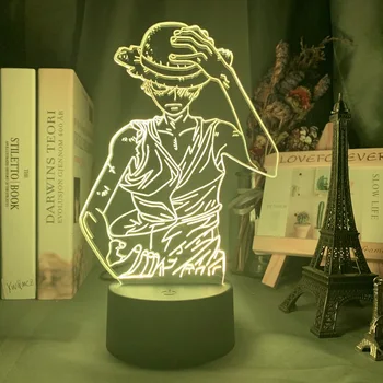

3D Lamp Anime One Piece Luffy Figure Table Lamp USB Color Changing luminaria Child Sleeping LED Night light Boy Birthday Gift