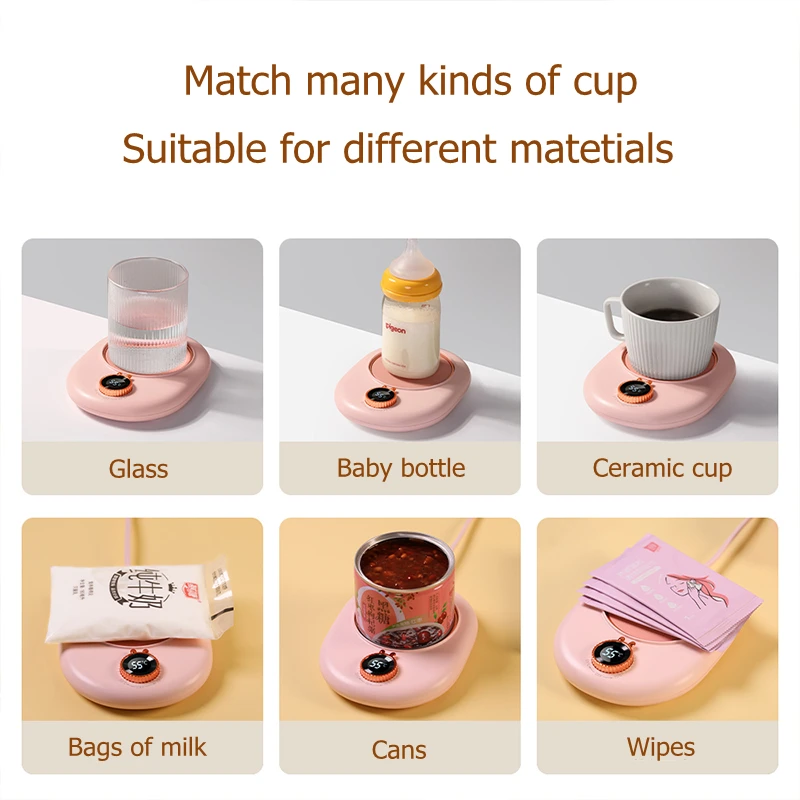Mug Warmer Mini Cup Heater Desktop Heating Coaster for Coffee Milk Tea 3 Temperatures Adjustable Cup Warming Pad Christmas Gift