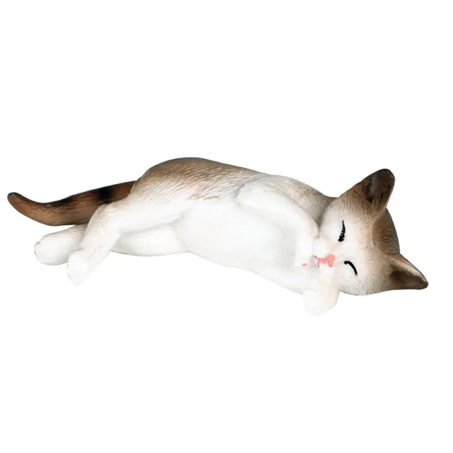 Realistis Patung Kucing Tidur Mainan Anak Kucing Model Dekorasi