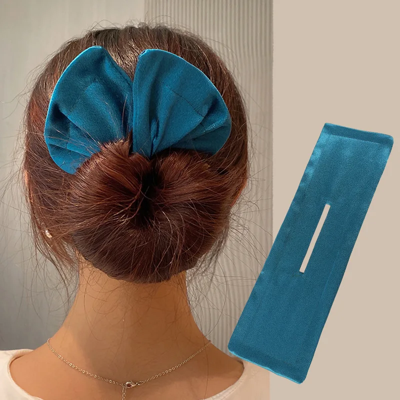 AMORCOME 1PC Deft Bun Hair Band Women Hair Styling Plant Pattern Bun Maker Ponytail Holder Accessories hair accessory