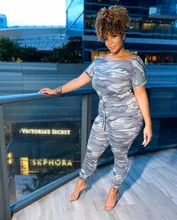 

2021 High-waist Slimming Straight Trousers Camouflage Jumpsuits Spring Summer Casual Sashes Overalls for Women Skinny Bodysuits