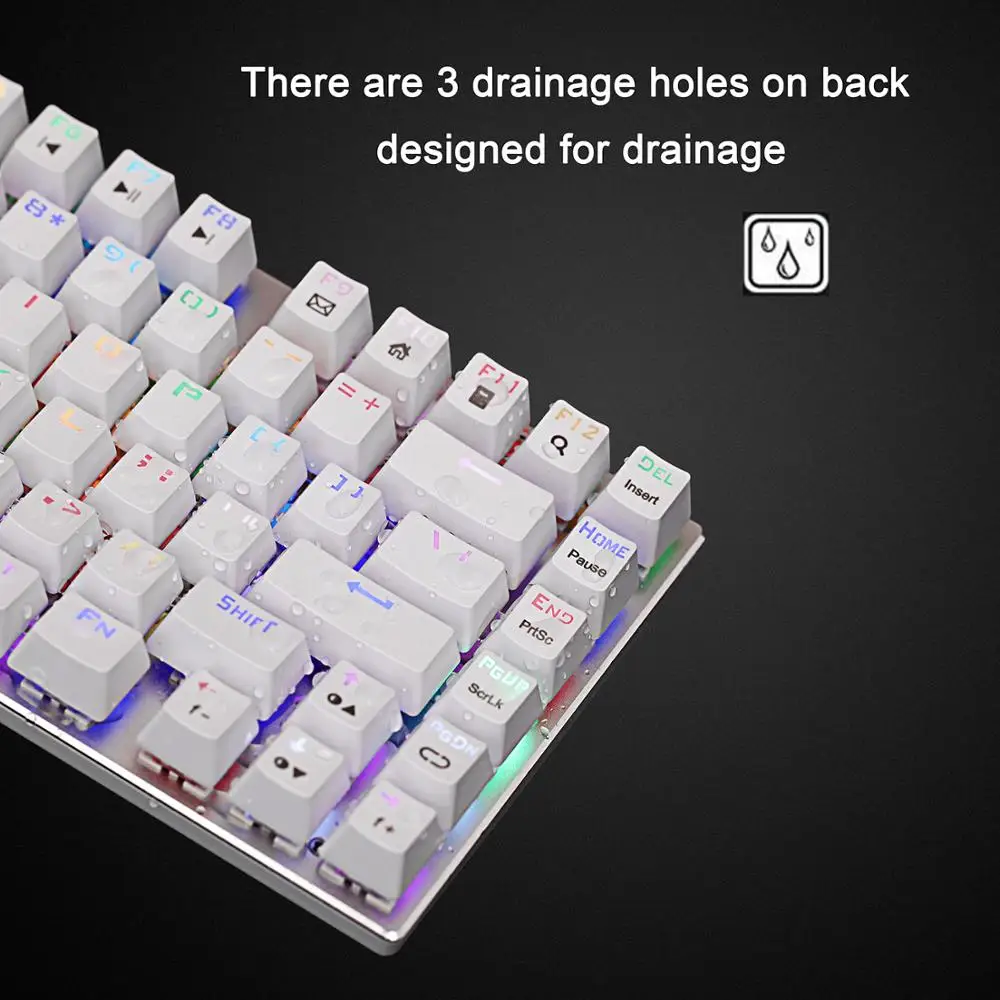  Z-88 Mini Mechanical Keyboard RGB Backlight Outemu Switch TKL Design Aluminum Top Panel US Layout G