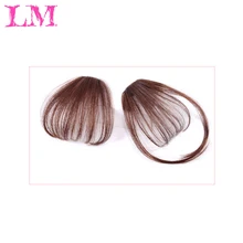 LiangMo, черные, коричневые, светлые накладные волосы с бахромой на заколках для наращивания с челкой, высокотемпературное волокно, синтетические волосы, тупой имитация челок