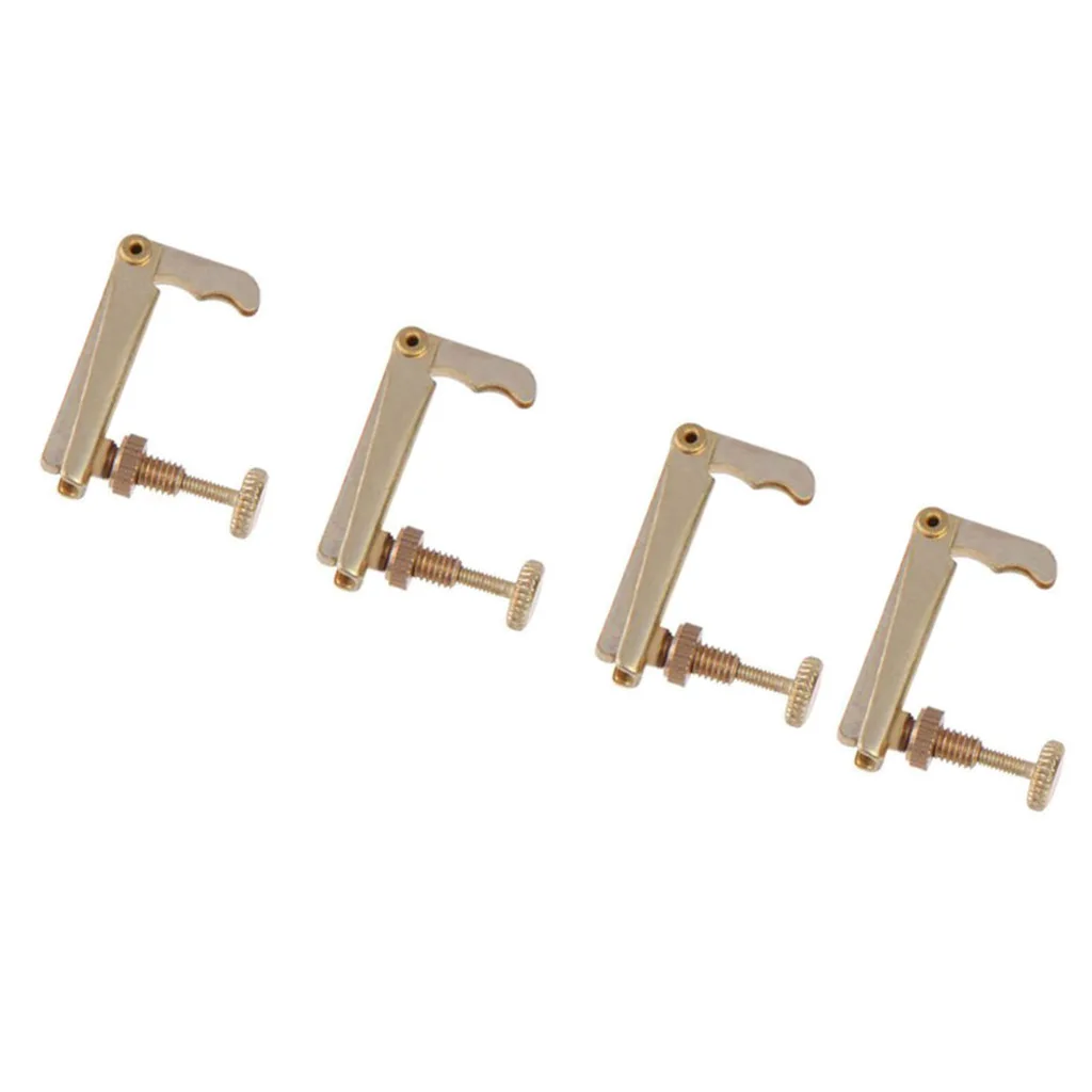 4pcs Violin Tuners Settings Golden Spare Parts For 3/4 4/4 Violin