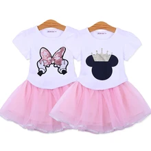 2020 nova roupa das crianças dos desenhos animados minnie algodão camiseta + saias 2 pçs meninas conjuntos de roupas crianças terno de verão para 2-6 anos(China)