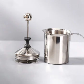 

Original 400ML Manual Milk Frother Stainless Steel Double Mesh Milk Creamer Milk Foam Mesh Coffee Foamer Creamer