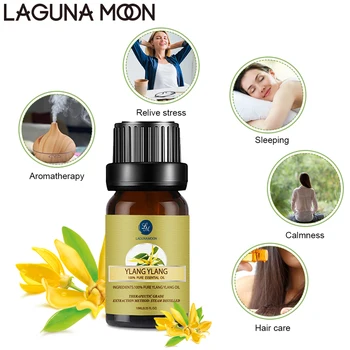 

Lagunamoon Ylang 10ML Pure Essential Oil Massage Diffuser Aroma Rosemary Clary Sage Ginger Oil Hair Care