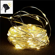 Горячий 7 м/12 м/17 м/22 м/32 м/42 м/52 м светодиодный уличный Солнечный СВЕТОДИОДНЫЙ светильник-гирлянда сказочная Праздничная Рождественская гирлянда садовая водонепроницаемая лампа