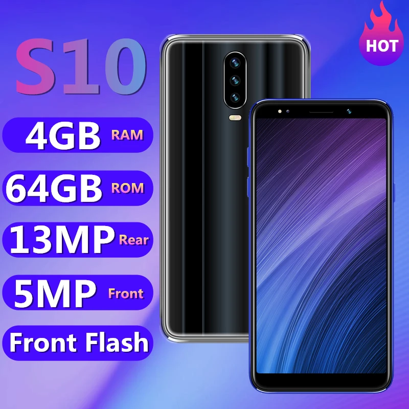 Оригинальные мобильные телефоны S10 4 Гб ОЗУ + 64 ПЗУ 13 МП 5 дюймов Android полный экран 2