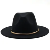 Black/green Wide Brim Simple Church Derby Top Hat Panama Solid Felt Fedoras Hat for Men Women artificial wool Blend Jazz Cap 4