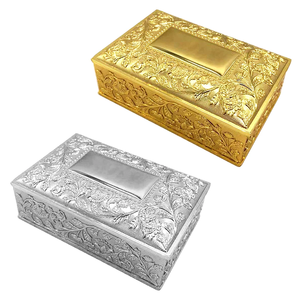 Classic Jewelry Box Vintage Style Flower Carved Trinkets Storing Container - Image 4