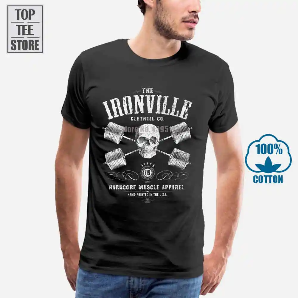 Новинки футболки для мужчин с коротким рукавом Забавный дизайн Ironville Heavy Iron Outlaw
