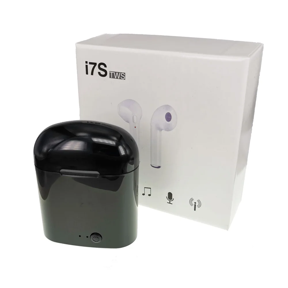 Black and retail box Bluetooth наушники i7s TWS мини беспроводные Bluetooth 5,0 наушники стерео вкладыши гарнитура с зарядным устройством микрофон для iPhone Android - Цвет: Black and retail box