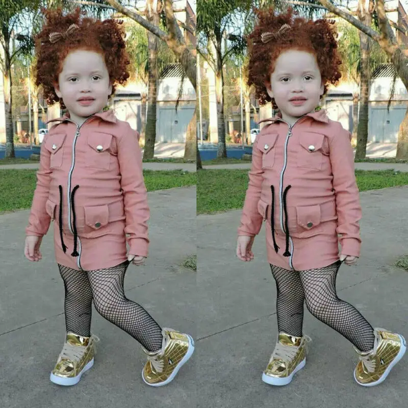 Emmaaby/модные длинные куртки для маленьких девочек 1-7 лет, Тренч с лацканами и длинными рукавами, Детская куртка, пальто на молнии, верхняя одежда для детей 1-7 лет