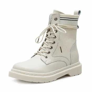 

2020 autumn winter new socks boots platform short boots flat motorcycle shoes women black Casual flat women's boots boty