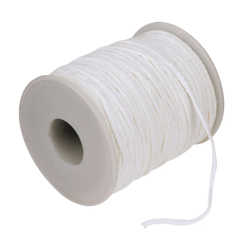 Hot 61m x 2mm Eco-friendly Smokeless Cotton Core Spool Cotton Square Braid Candle Wicks Wick Core For Candle Making Supplies