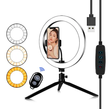 

4in1 26cm 20cm Selfie Ring Light with Phone Camera Holder Photography Lighting with Remote Control for Photo Video with Tripod