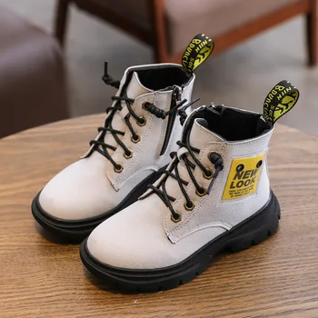 

Children's Martin boots 2019 winter girls plus velvet princess warm boots boys casual boots