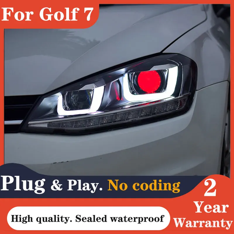 

Стайлинг автомобиля для VW Golf 7 2013-2017 MK7 светодиодный ные фары DRL Противотуманные фары указатели поворота лампа ближнего света дальний свет проекционный объектив