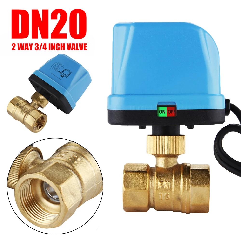 

High Quality Miniature Electrical Ball Valve Brass G3/4" DN20 3/4 Inch Two Ways 220V Control Motorized Ball Valve For Water