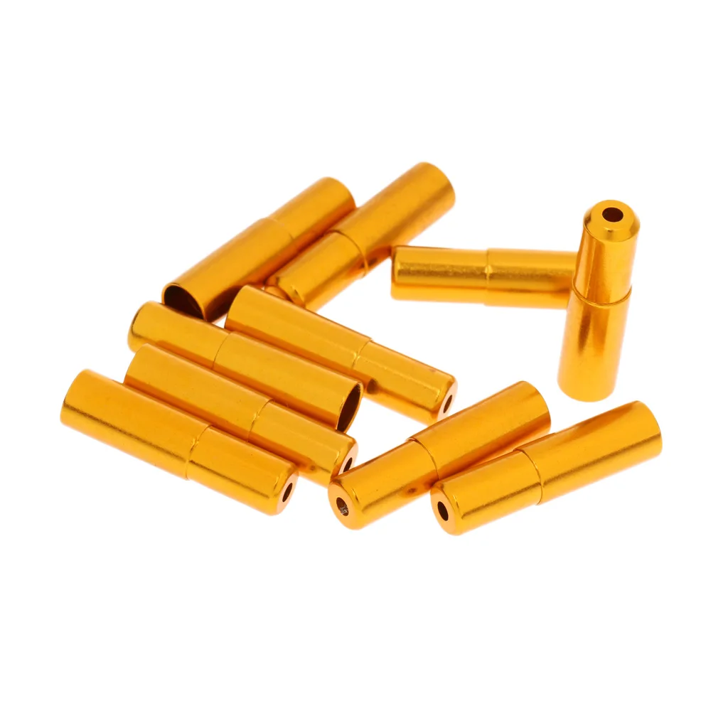 Gold 5mm 10 шт. велосипедный велосипед переключатель тормозной кабель корпус торцевые крышки - Цвет: Gold 5mm