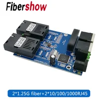 Gigabit Ethernet switch in fibra 2 RJ45 UTP 2 in fibra di SC Gigabit In Fibra Ottica Media Converter 10/100/1000M 10 pezzi