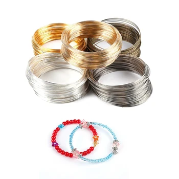 

100 Loops 0.6mm Memoried Beading Flexible Wire Steel Line For DIY Multi-layer Bangle Bracelet Making Jewelry Findings