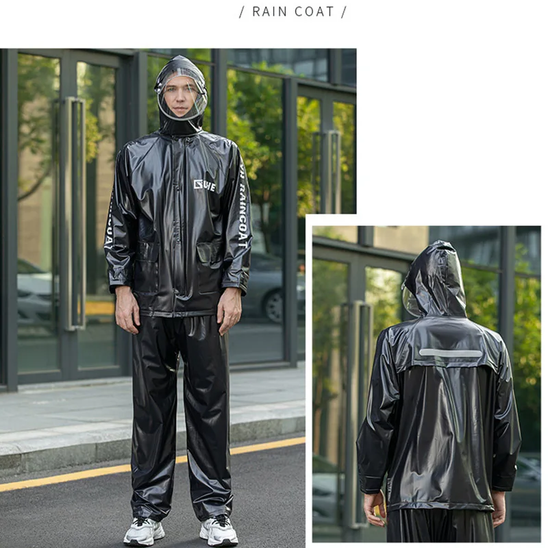 Traje impermeable para motocicleta y bicicleta, de lluvia para pesca al aire libre, cubiertas de gran tamaño, moda para adultos _ - AliExpress Mobile