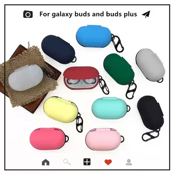 

Protective Case Cover For Samsung Galaxy Buds Plus Earphone Flip-open Silicone Case with Carabiner Waterproof Shockproof Cases