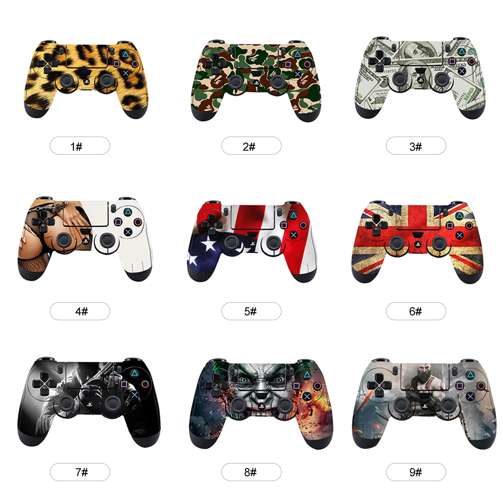 1PC Skin Controller Cases Sticker Game Protective Case Cover for PS4 8 Different Kinds Skin Sticker for PlayStation 4 Controller