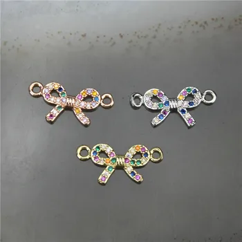 

9*12mm 20pcs/lot Fashion colorful cz connector,rosette shape cubic zircon charm,necklace/bracelet making jewelry component