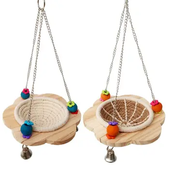 

Cotton Rope Bird Breeding Nest Hanging Bed Small Parrot Cage Hatching Nest Box N58C