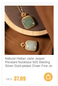 925 Sterling Silver Gold Plated Hetian White Jade Earrings Necklaces Jewelry Sets Designer Trendy Vintage Fine Jewelry Women