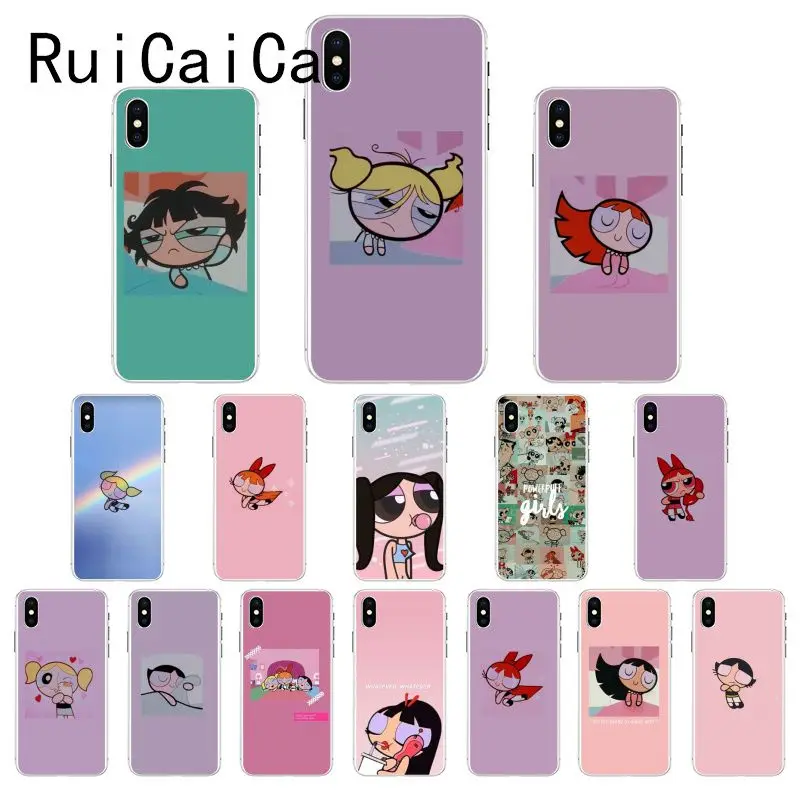 

Ruicaica The Powerpuff Girls Cartoon Cover Soft Shell Phone Case Cover for iPhone 6S 6plus 7 7plus 8 8Plus X Xs MAX 5 5S XR 10