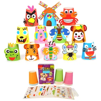 

Montessori Toys Children 3D DIY Handmad Paper Cups Sticker Material Kit Preschool Art Craft Educational Toys Crafts for Kids