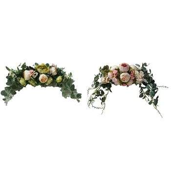 

Simulation Flower Decorative Wreaths Door Hanging Ornaments Wedding Christmas Flower Garland